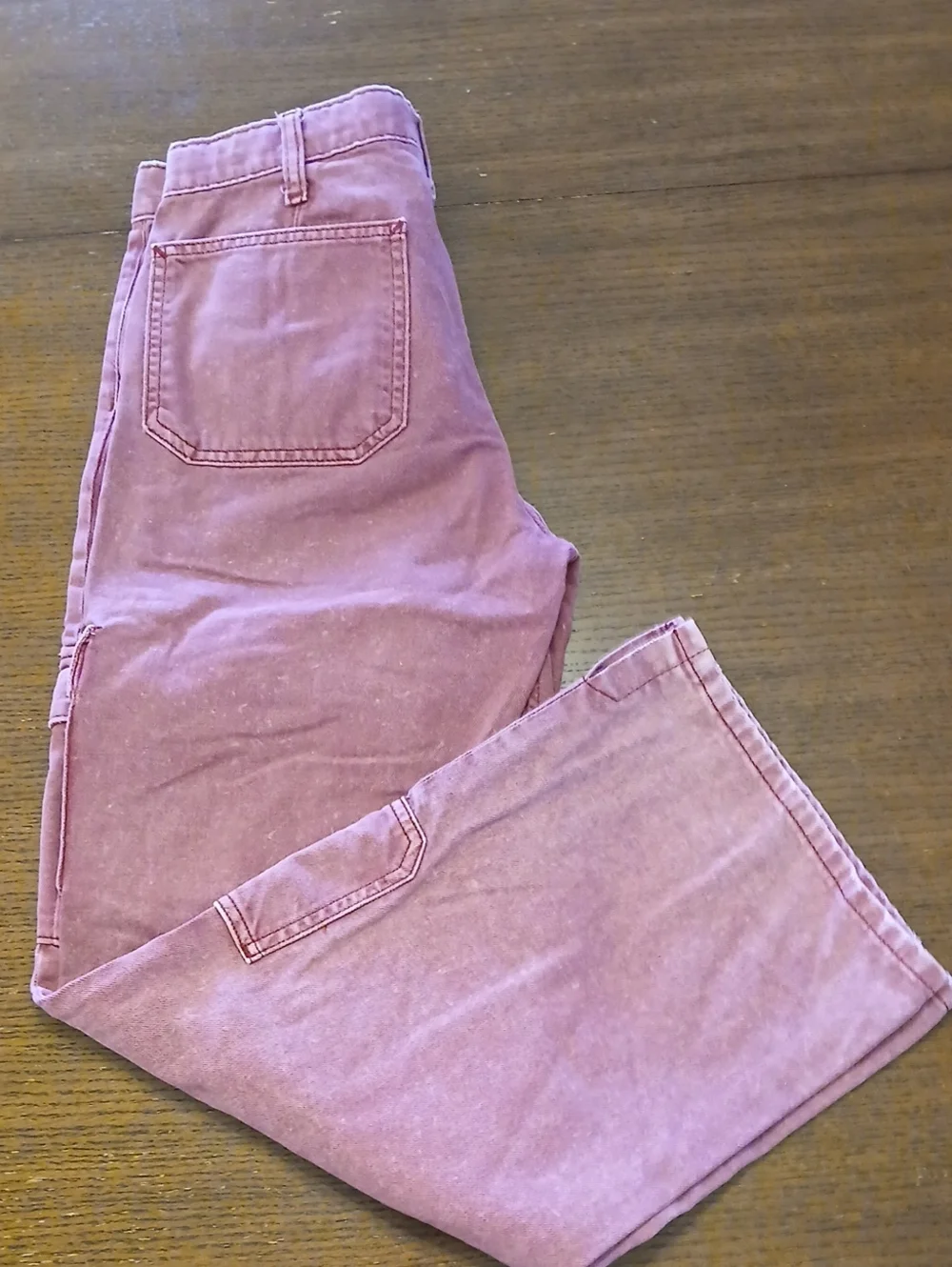GAP Kids Relaxed Wide Leg Cargo Jeans in Dusty Rose